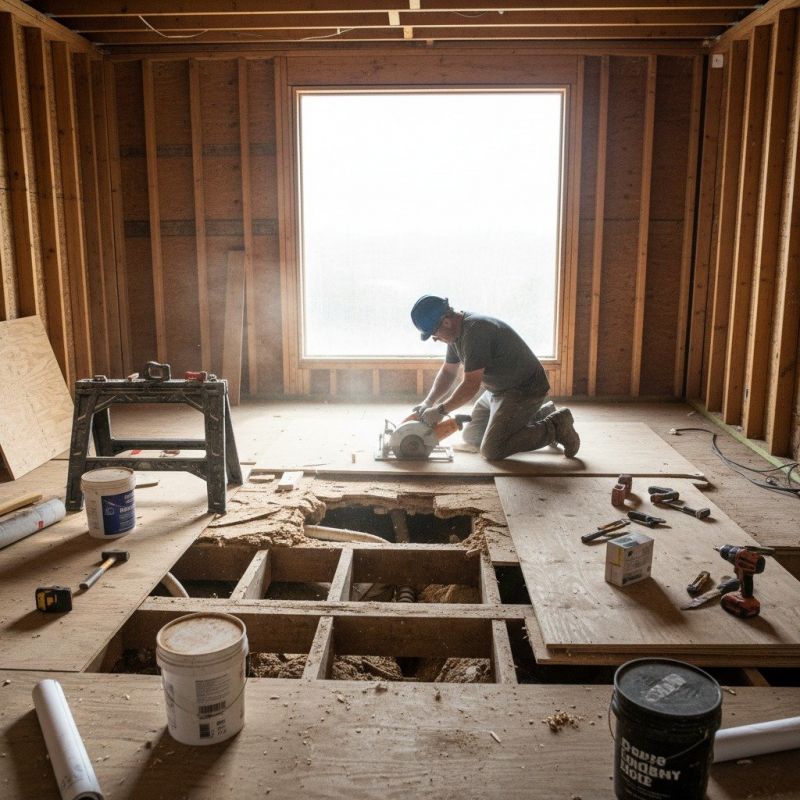 Local Subfloor Replacement pros at work