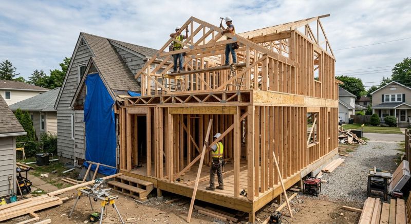 Home Addition Framing in Kansas City, KS