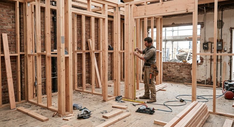 Interior Wall Framing in Wilmington, NC